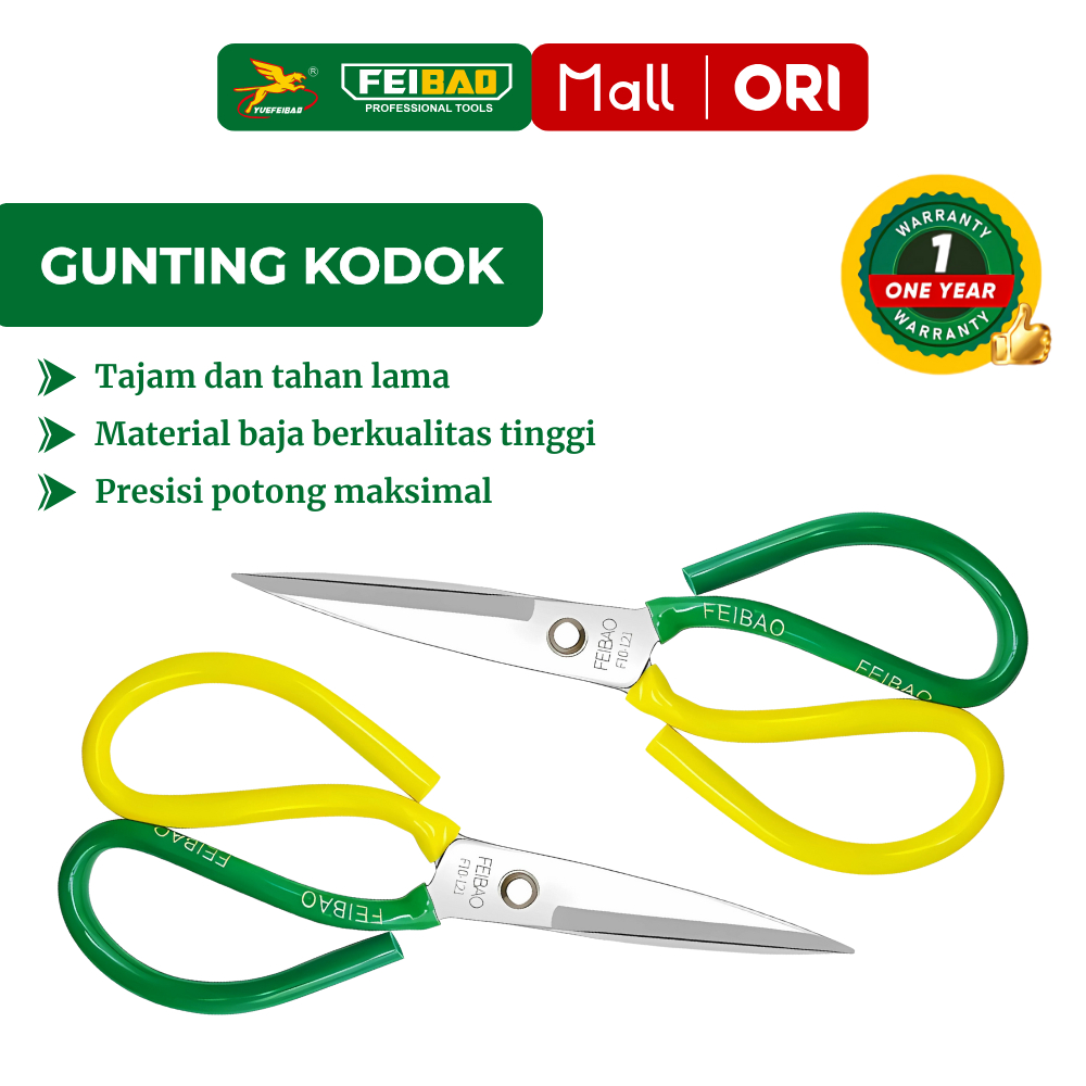 

Feibao Gunting Kodok / Gunting Tukang Serbaguna 200mm / Multifunction Scissor Ukuran Besar
