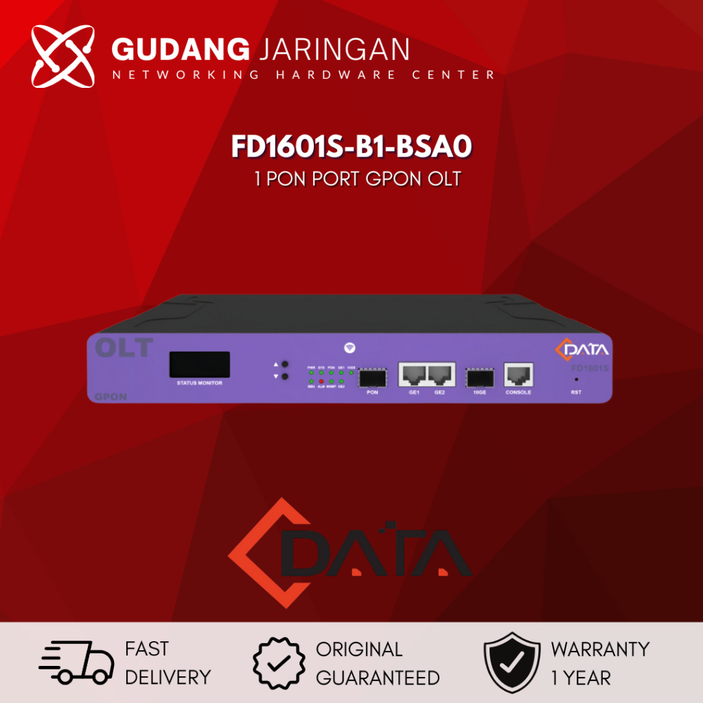 C-DATA GPON OLT FD1601S-B1 1PON 2GE 1 SFP+ cdata fd1601 uplink 2xge 1sfp+