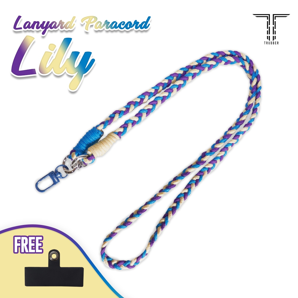 

Lanyard Tali Paracord Lily Kalung Leher Tali Gantungan Handphone Name Tag Card Multifungsi 2 Pengait
