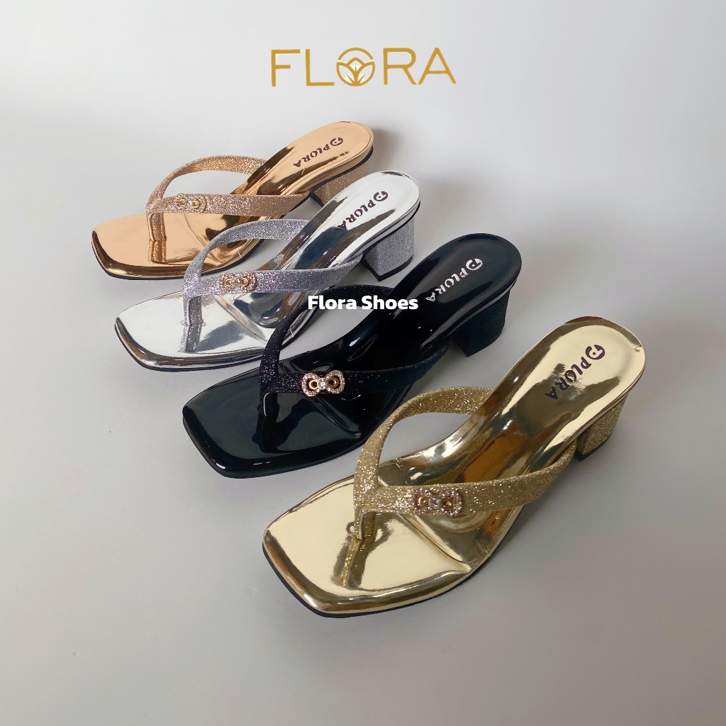 Flora - Kyrana Sandal Wanita Heels 5 Cm Pesta Wedding Terbaru