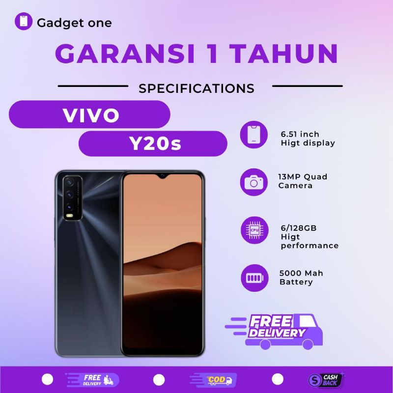 VIVO Y20s RAM 6/128 GB Garansi 1 Tahun