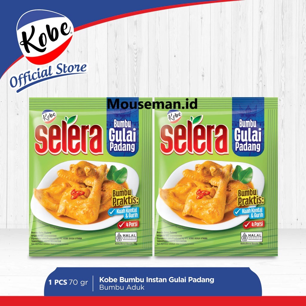

Kobe Selera Bumbu Praktis Kuah Kental & Gurih Instan Gulai Padang 70gr