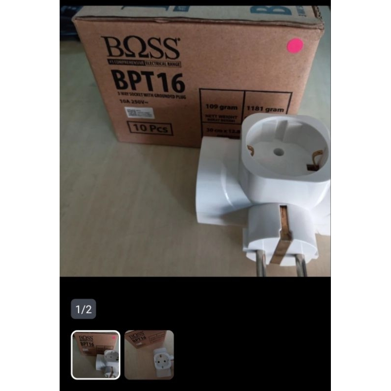 steker T arde 3 lubang 2 kaki merek-boss tipe-BPT16