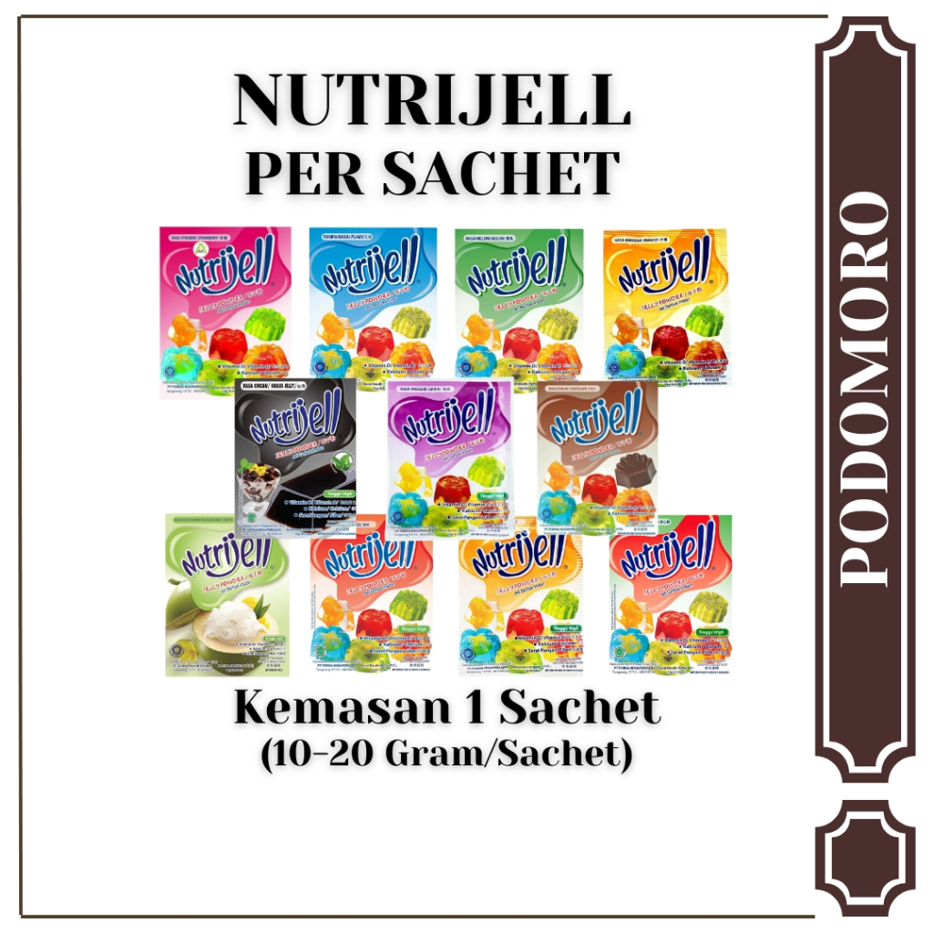 

Nutrijell Jelly Kemasan Ekonomis Per Sachet isi 10-20 Gram - 11 Varian Rasa
