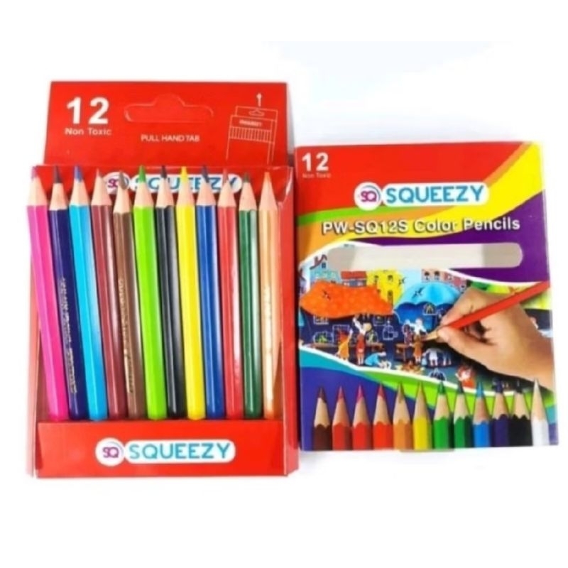 

Pensil warna kecil Squeezy 12 warna