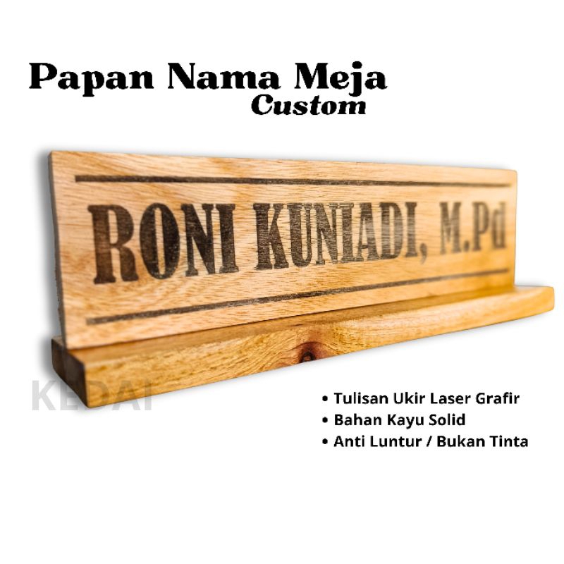 

Custom Papan Nama Meja Bahan Kayu Solid Ukir Papan Nama Meja Kantor
