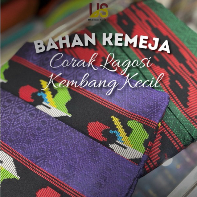 bahan kemeja corak lagosi kembang kecil