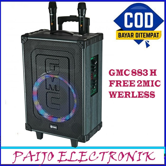 SPEAKER PORTABLE GMC 883 H FREE MIC 2 WERLESS