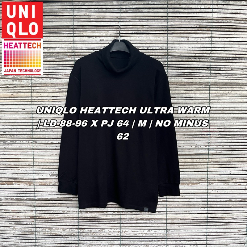 Long Sleeve Uniqlo Heattech Ultra Warm Turtleneck Hitam Unisex Size M XL No Minus