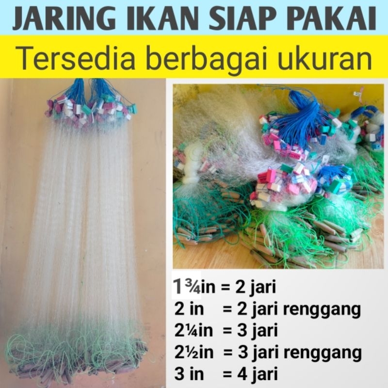Jaring Ikan Siap Pakai Panjang 25m