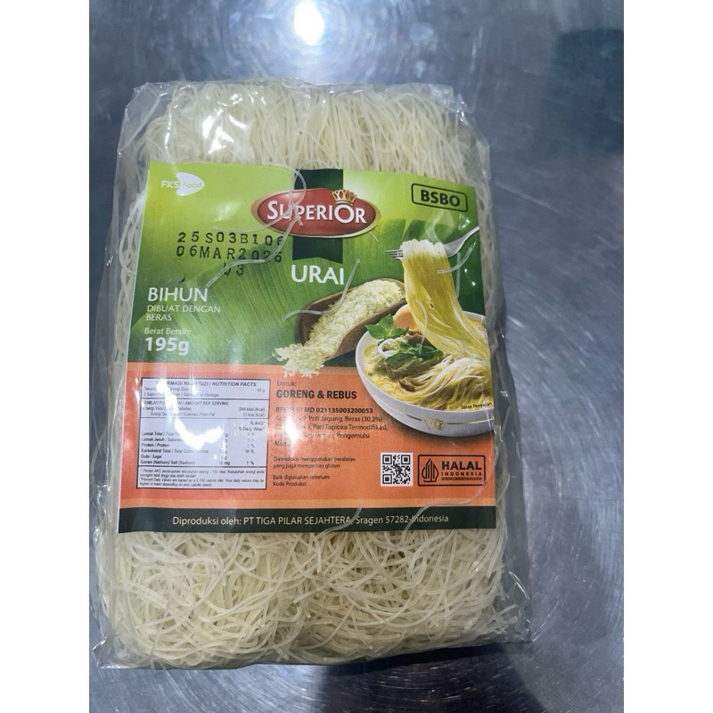 

Bihun Beras Jagung Superior Ura Filtra 195gr Sembako Murah Bahan Pokok Bihun Siap Masaki