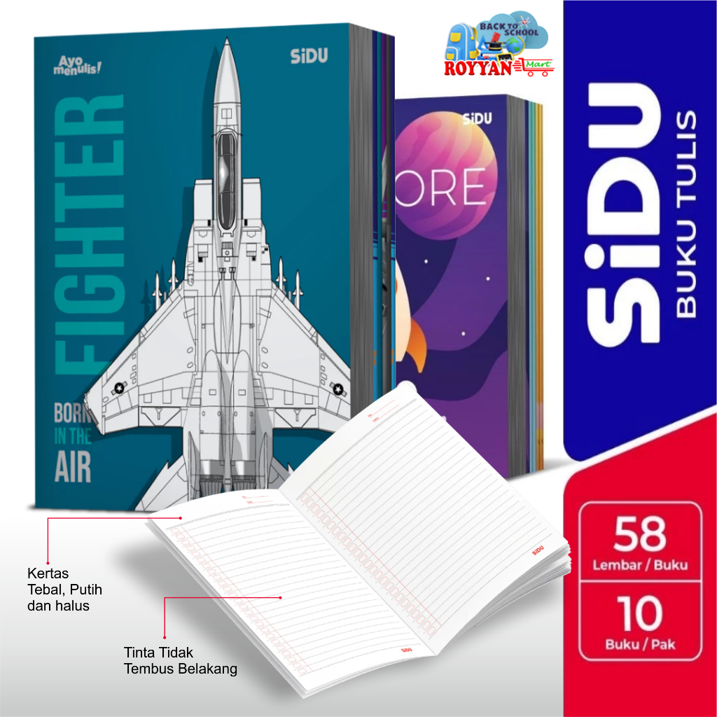 

SiDU Buku tulis Isi 58 Lembar berbagai macam desain sampul keren