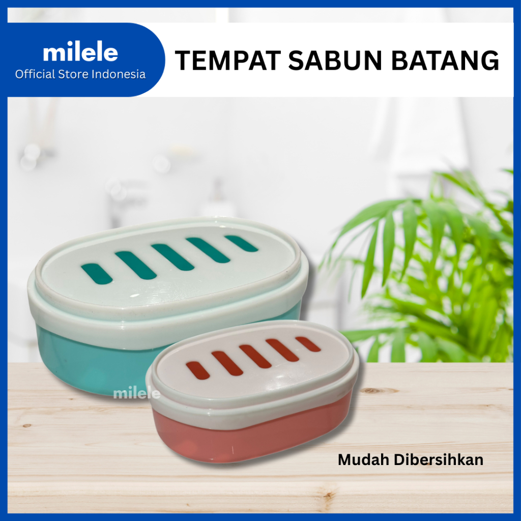 MILELE Wadah Sabun Batang Rak Tempat Sabun Mandi Plastik
