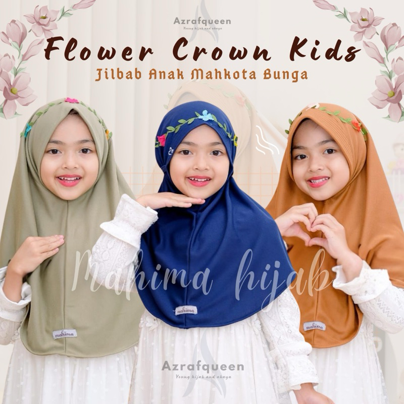 [READY STOCK] Hijab Instan Anak - JILBAB FLOWER CROWN MAHIMA KIDS SIZE XS PAUD TK SD MAHKOTA BUNGA M