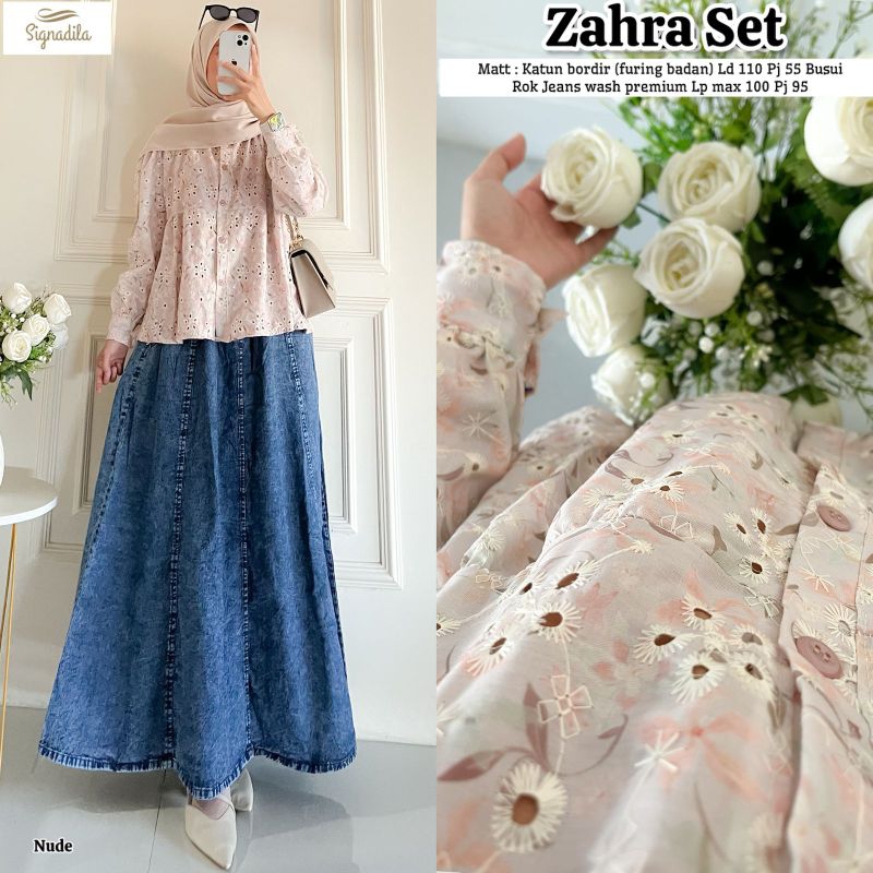 Blouse Embordier set rok zahra Zahina Set by. Signadila