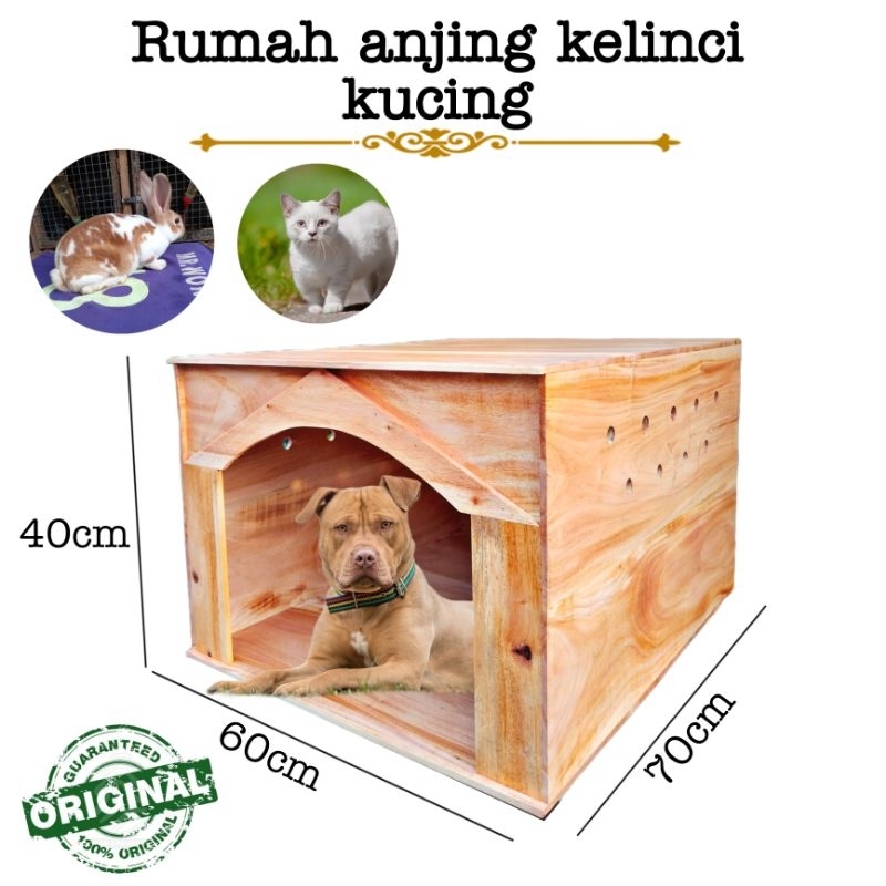 KANDANG RUMAH ANJING KUCING KELINCI KAYU MAHONI SUPER
