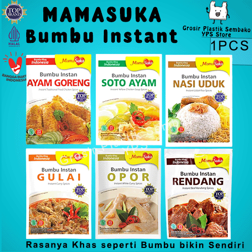 

Bumu Instant MAMASUKA 1PCS Rasa Ayam Goreng, Soto Ayam, Nasi Uduk, Gulai, Opor, Rendang