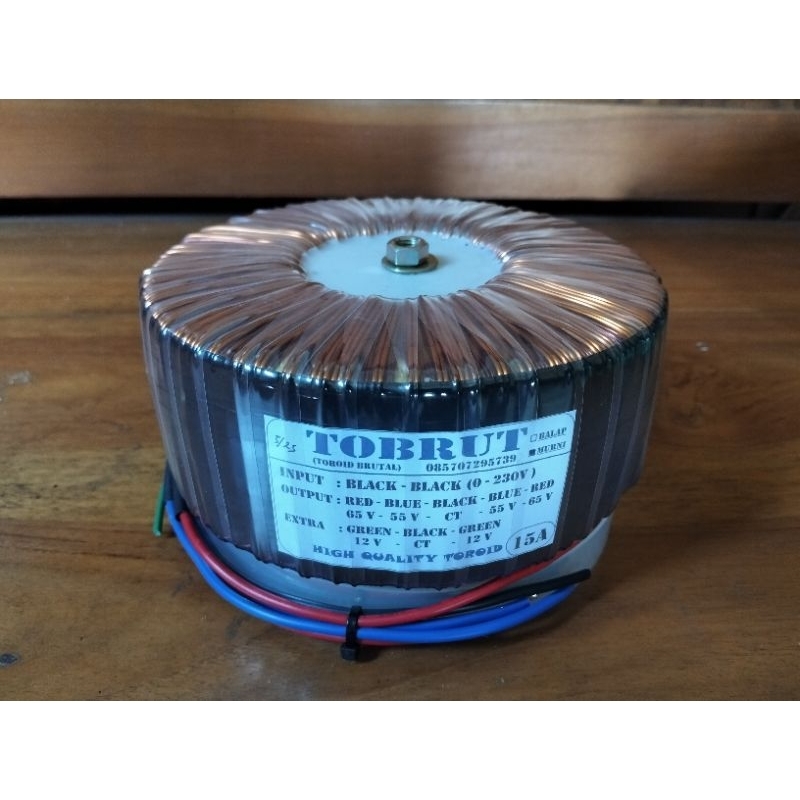 TRAFO TOROID DONAT 15A CT 55V-65V MURNI.