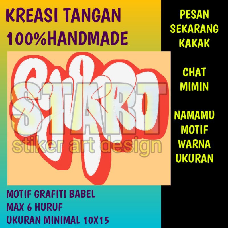 

stiker cutting handmade/asli buatan tangan/motif bubble grafity