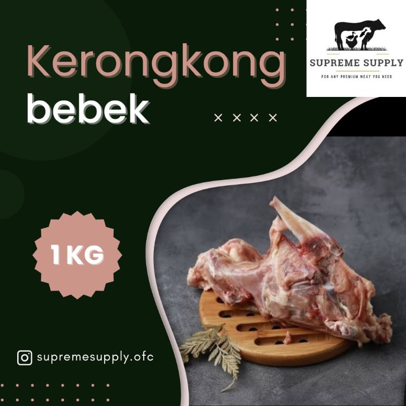 

PREMIUM Kerongkong Bebek 1 kg | Fresh Halal Organic Duck Bones Kerongkongan Segar Frozen