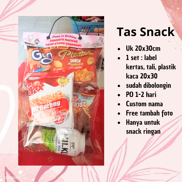 

PART 2 Tas Snack Ulang Tahun Anak/ Tedak Siten/ Khitanan / Lebaran/ Perpisahan/ Thank Tou/ dsb