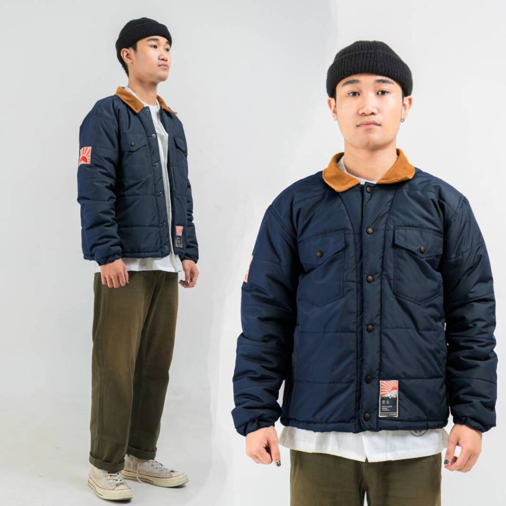 FUJI1995 COLUMBIA PUFFER NAVY JACKET