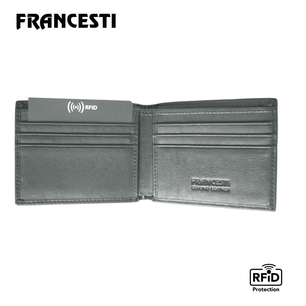 Francesti Dompet Pria RFID Protection Genuine Leather 174R Black