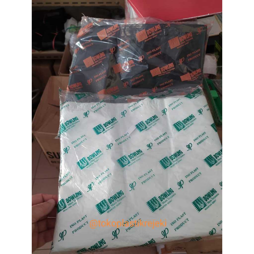 Kresek ukuran 28 Bowling Hitam dan Putih