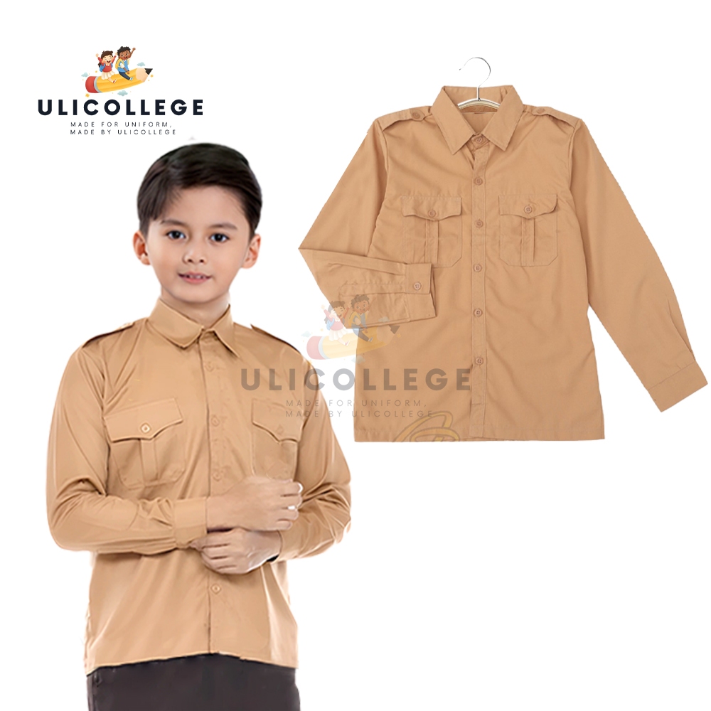 UliCollege Baju Pramuka Penggalang SMP Lengan Panjang Pria Baju Seragam Sekolah Terlaris