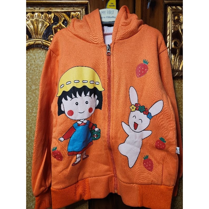 Jaket Hoodie Zipper Anak Chibi Maruko Chan 3 s.d 4 Tahun New