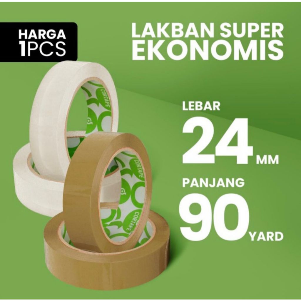 

LAKBAN BENING CORTAPE LAKBAN COKLAT CORTAPE 24MM 48MM x 90Y BERKUALITAS
