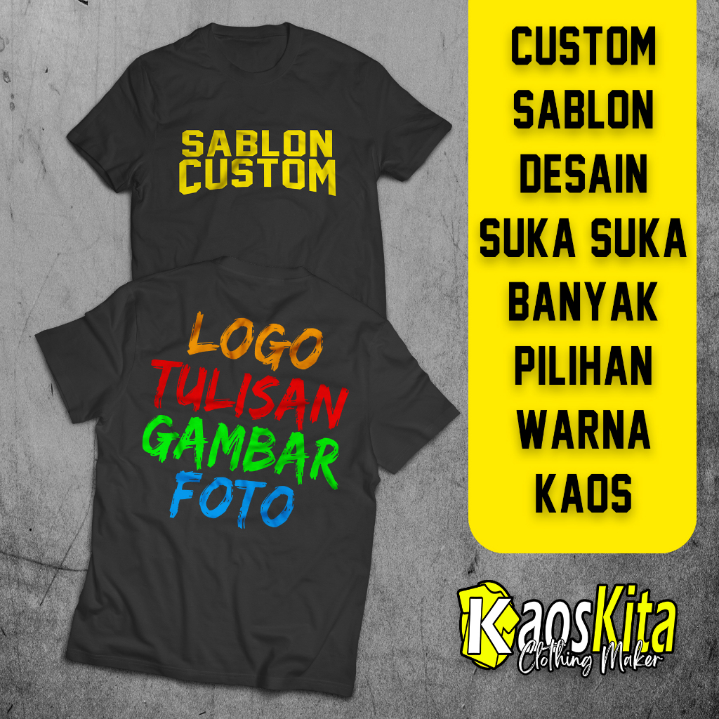 KAOS CUSTOM SATUAN LUSINAN COMBED 24S