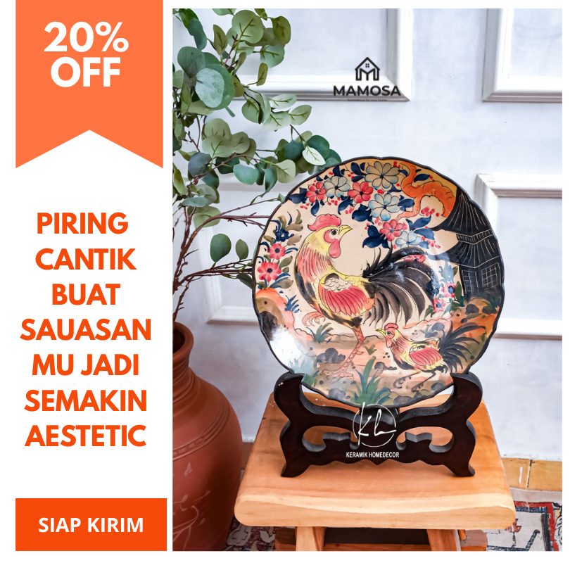 PIRING PAJANGAN KERAMIK LUKIS HIAS D:40CM