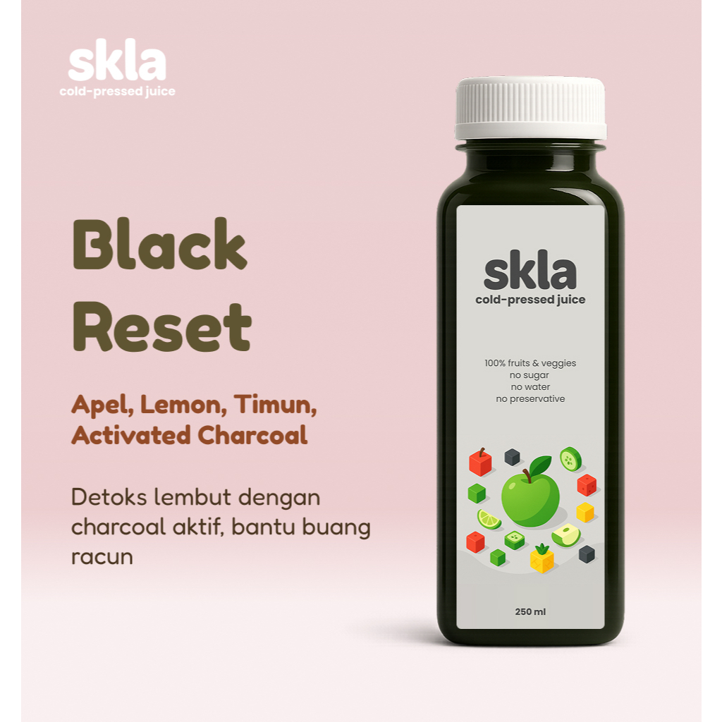 

SKLA Black Reset | Cold-Pressed Juice 150 ml/250 ml | Gut Detox