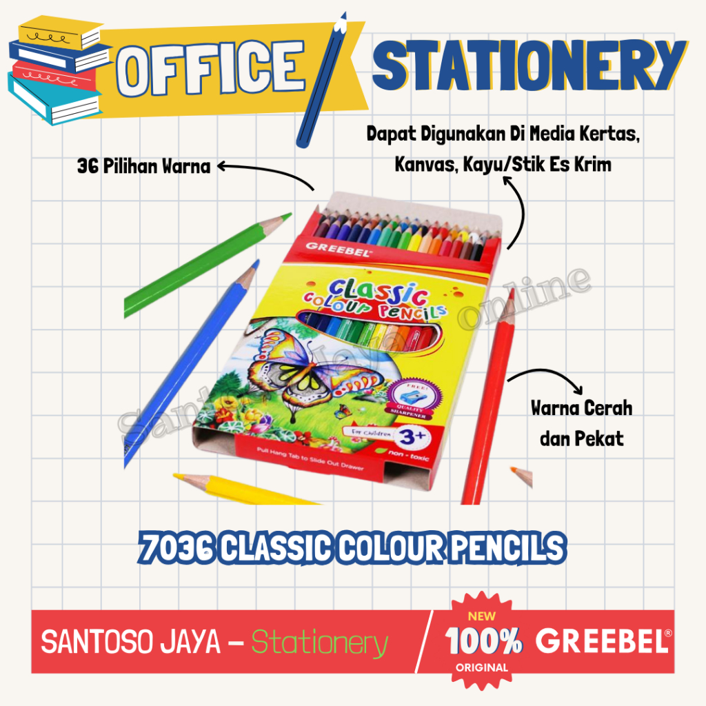 

Pensil Warna Classic GREEBEL 36 Warna - Full Classic Colour Pencils GREEBEL - 7036-36C