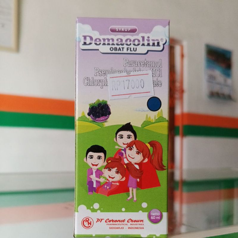 DEMACOLIN, sirup obat flu untuk anak, @60ml