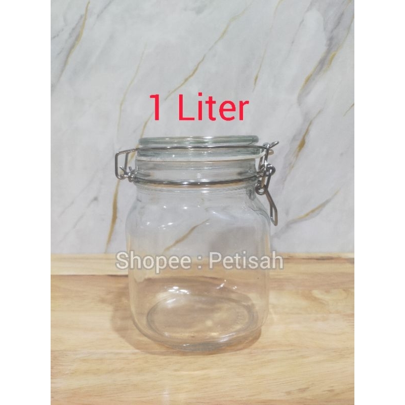 Toples Hermatico Jar 1 Liter KIG / Toples Kaca Jepit Kedap Udara 1 L / Hermatico Jar 1 L / Toples Tu