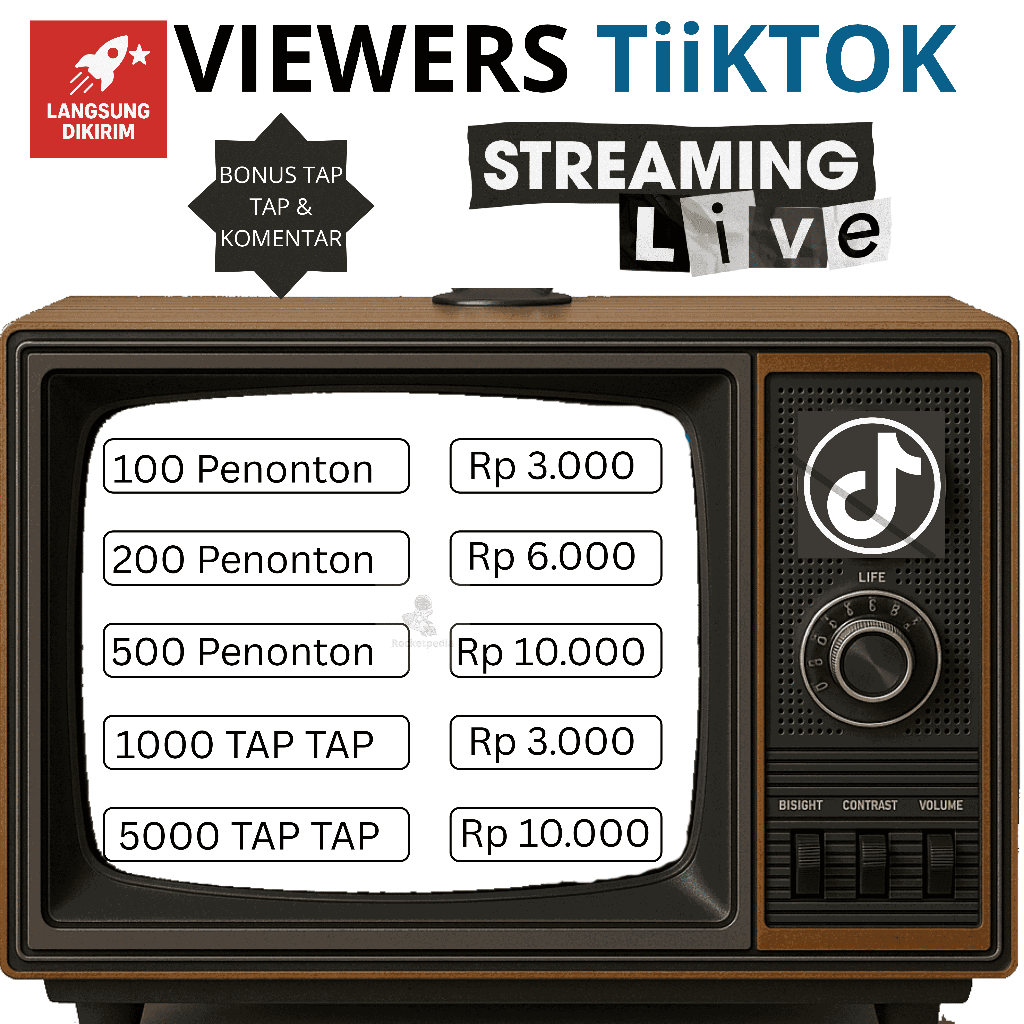 VIEW penonton LIVE STREAM TIIKTOK BONUS TAP TAP