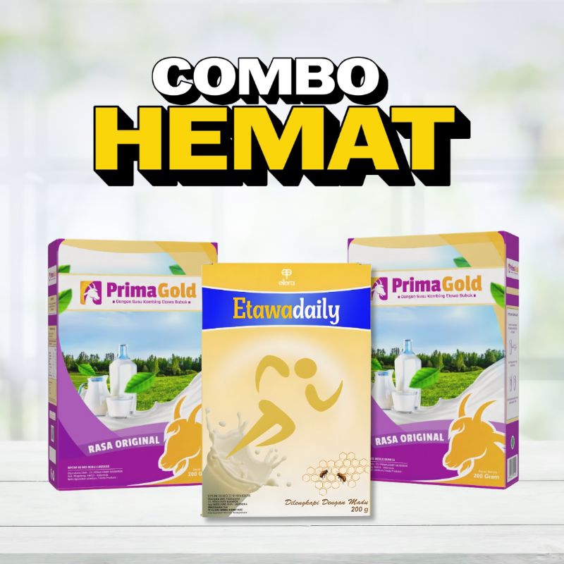 

COMBO HEMAT 2 IN 1 SUSU ETAWA PRIMAGOLD + ETAWADAILY