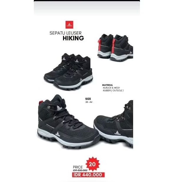LEUSER SEPATU HIKING BLACK/LIAGHT