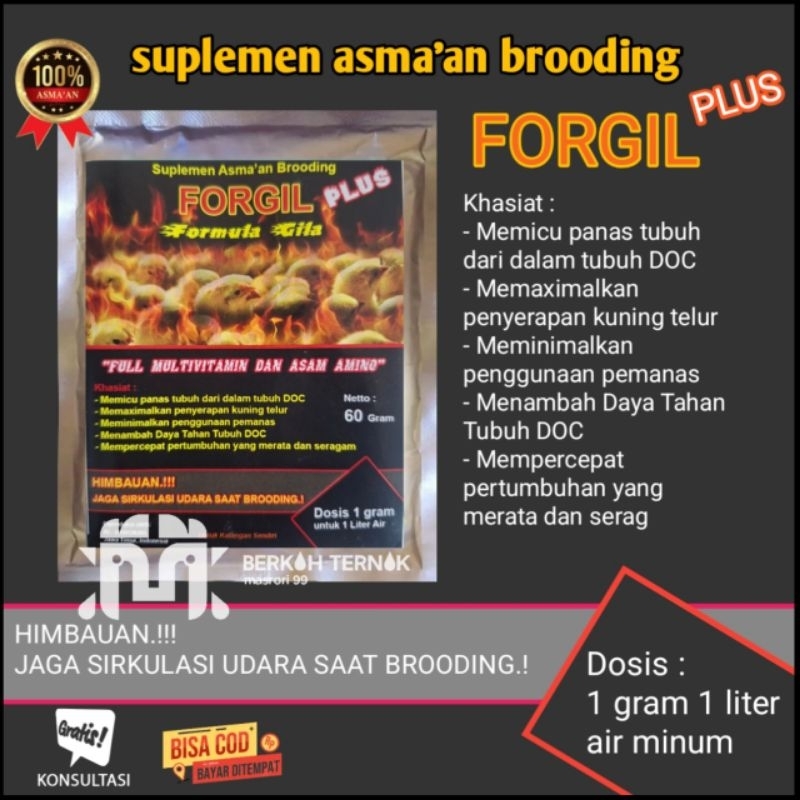 Forgil suplemen broding - suplemen brooding broiler - vitamin brooding - vitamin ayam - obat ayam - 