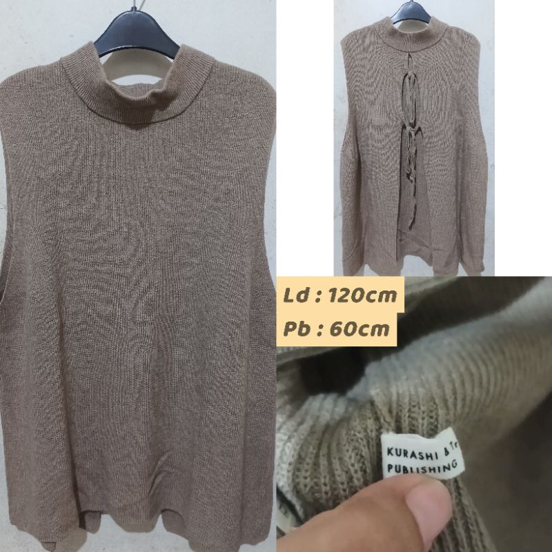 Vest Rajut Mocca Tali Belakang