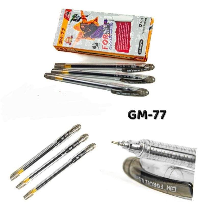 

Pena / Gel Pen Forgel Hitam GM-77 [12pcs]