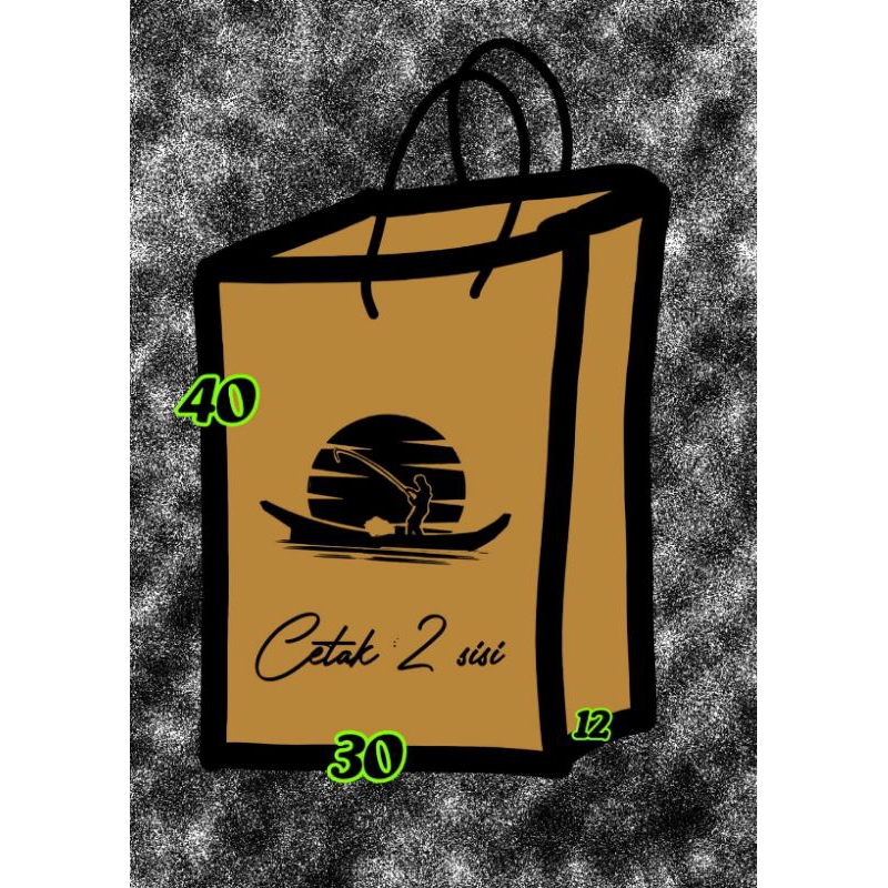 

paper bag coklat sablon 2 sisi 30 x12 x 40