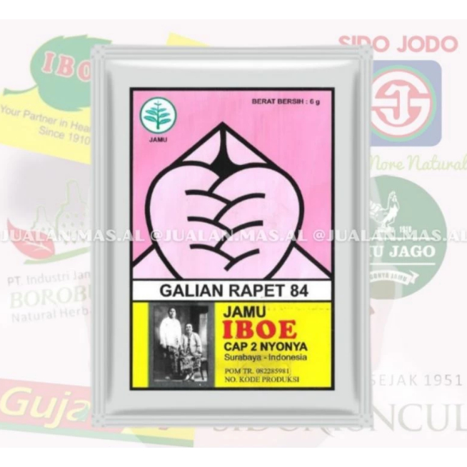 

IBOE - JAMU GALIAN RAPET / GALIAN RAPAT (ISI 10 SACHET) / Membantu mengurangi lendir yang berlebihan pada daerah kewanitaan dan memelihara kesehatan wanita sehabis melahirkan