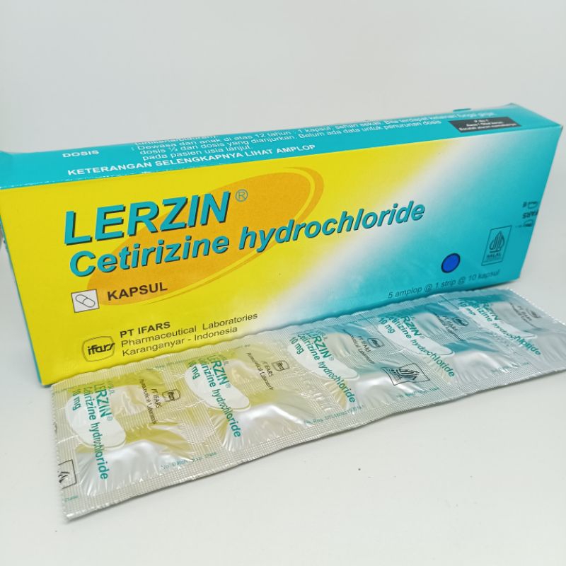 LERZIN 10 MG KAPSUL / CETIRIZINE / ALERGI / GATAL / PILEK BERSIN FLU