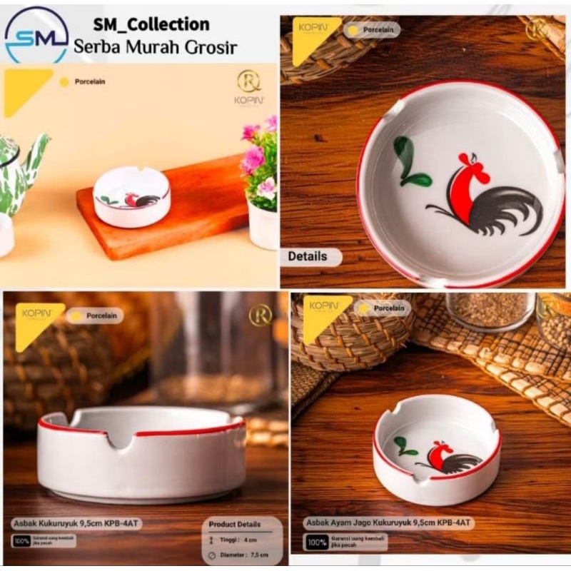 asbak rokok/asbak keramik/asbak ayam jago/asbak porcelain