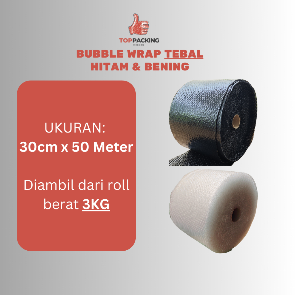 

BUBBLE WRAP CIREBON TEBAL 3 KG 30 Cm x 50M (Roll)