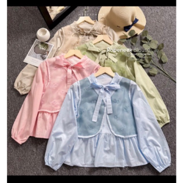 Atasan Wanita kekinian korea style simple brokat