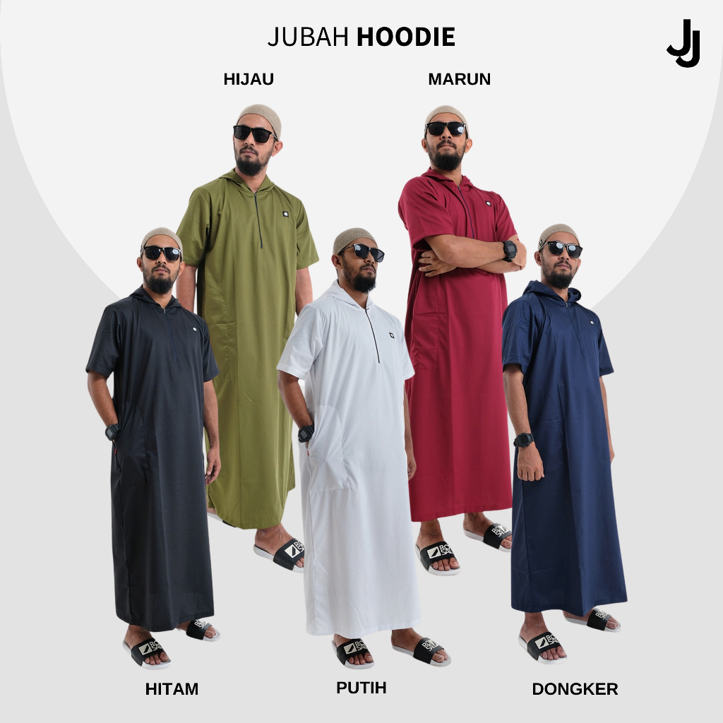 JUBAH HUDI JUBAH HOODIE JUBAH PRIA DEWASA JUBAH LENGAN PENDEK GAMIS PRIA Jubah Lengan Pendek Jubah H